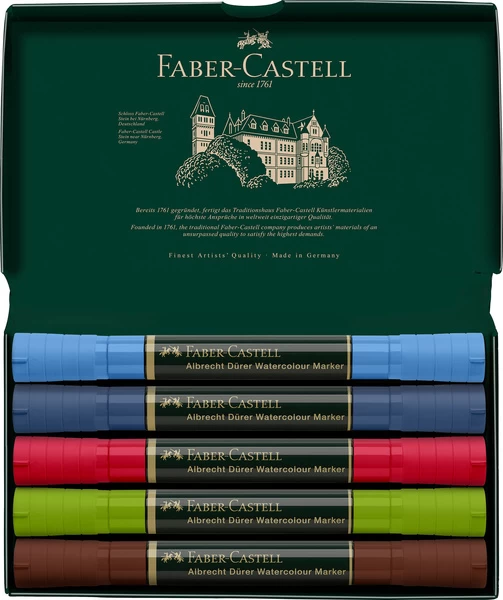 Faber-Castell Faber Castell FC-160308 Aquarel Marker Albrecht Dürer 5 Stuks Urban Sketching 3 Faber-Castell Faber Castell FC-160308 Aquarel Marker Albrecht Dürer 5 Stuks Urban Sketching - Afbeelding 3