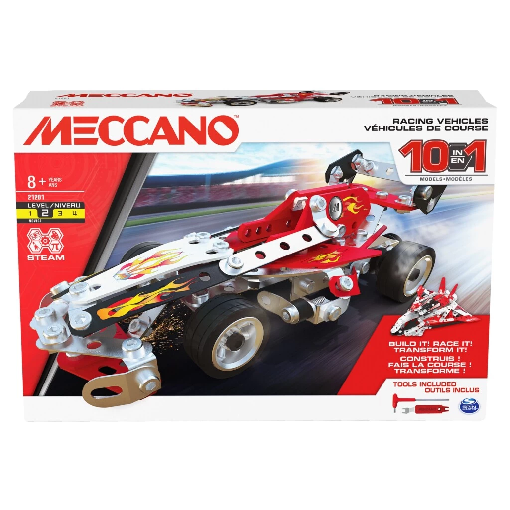 Meccano 10 Modellen Set Race Voertuigen 225-delig 4 Meccano 10 Modellen Set Race Voertuigen 225-delig - Afbeelding 4