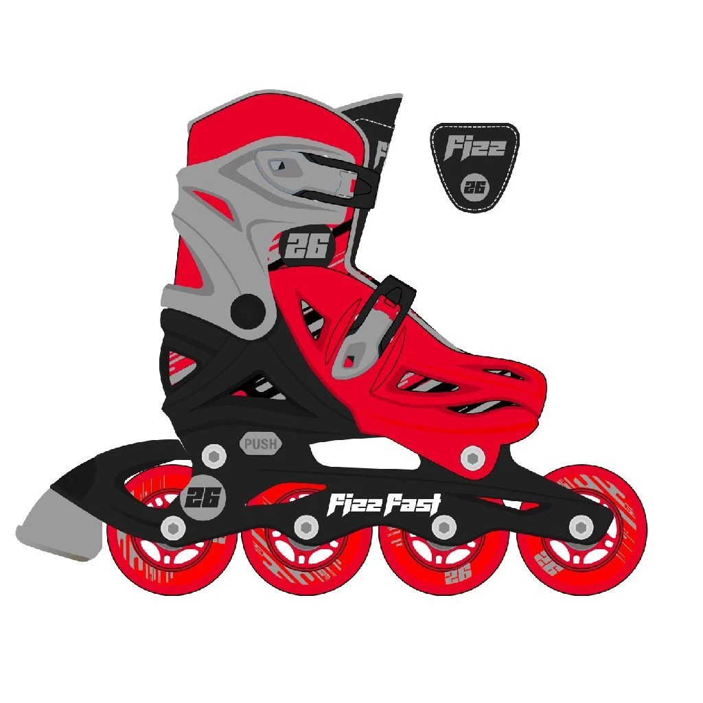 Street Surfing Fizz Fast Inline Skates S 31-34 Rood/Zwart 1 Street Surfing Fizz Fast Inline Skates S 31-34 Rood/Zwart