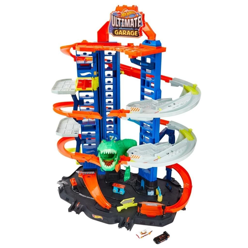 MATTEL Hot Wheels City Robo Beasts Ultieme Garage Met T-Rex + 2 Auto's 1 MATTEL Hot Wheels City Robo Beasts Ultieme Garage Met T-Rex + 2 Auto's