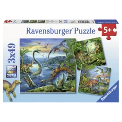 Ravensburger 3 Dinosauriërs Puzzels 3×49 Stukjes