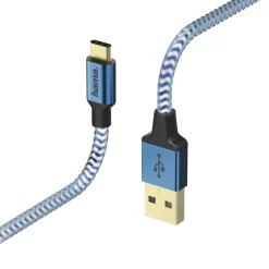 Hama Oplaad-/sync-kabel Reflective USB Type-C – USB-A 1,5 M Blauw