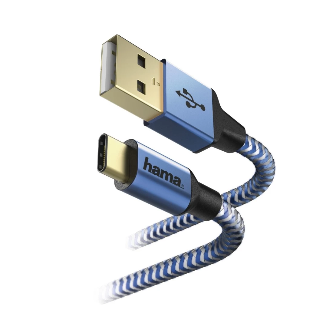 Hama Oplaad-/sync-kabel Reflective USB Type-C – USB-A 1,5 M Blauw 2 Hama Oplaad-/sync-kabel Reflective USB Type-C – USB-A 1,5 M Blauw - Afbeelding 2