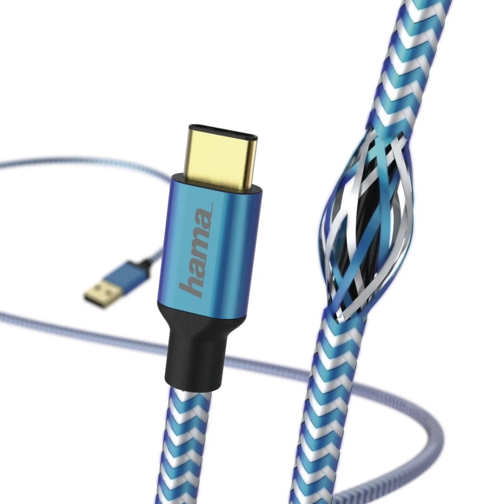 Hama Oplaad-/sync-kabel Reflective USB Type-C – USB-A 1,5 M Blauw 3 Hama Oplaad-/sync-kabel Reflective USB Type-C – USB-A 1,5 M Blauw - Afbeelding 3