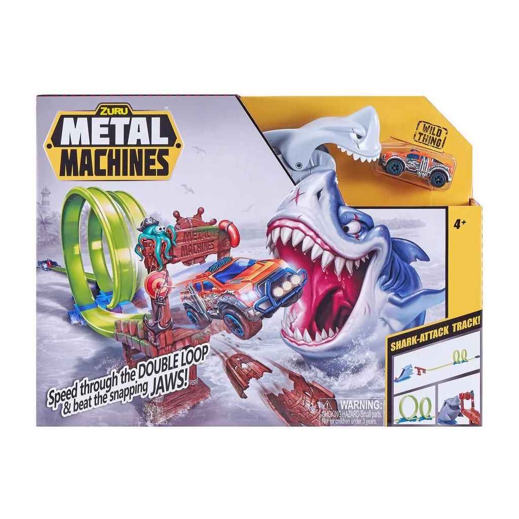 Zuru Metal Machines Shark Attack Racebaan + Die-Cast Auto 1 Zuru Metal Machines Shark Attack Racebaan + Die-Cast Auto