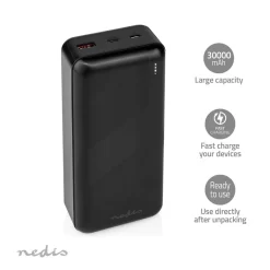 Nedis UPBKPD30000BK Powerbank 30000 Mah 1.5 / 2.0 / 3.0 A Outputs: 2 Output: 1x Usb-a / 1x Usb-c™ Inputs: 1x Micro Usb / 1x Usb-c™ Pd3.0 20w Lithium-polymeer -Beste Speelgoed 5412810418596 7