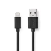 Nedis CCGL39300BK20 Lightning Kabel Usb 2.0 Apple Lightning 8-pins Usb-a Male 480 Mbps Vernikkeld 2.00 M Rond Pvc Zwart Label