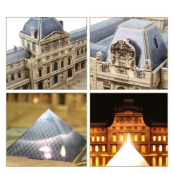 Cubic Fun 3D Puzzel The Louvre + LED Verlichting 137 Stukjes -Beste Speelgoed 6944588205171 2