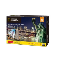 Cubic Fun National Geographic 3D Puzzel The Empire State Building 66 Stukjes -Beste Speelgoed 6944588209773 3