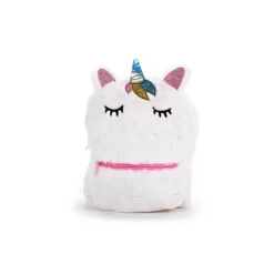Rugtas Plushe Unicorn Wit/Roze