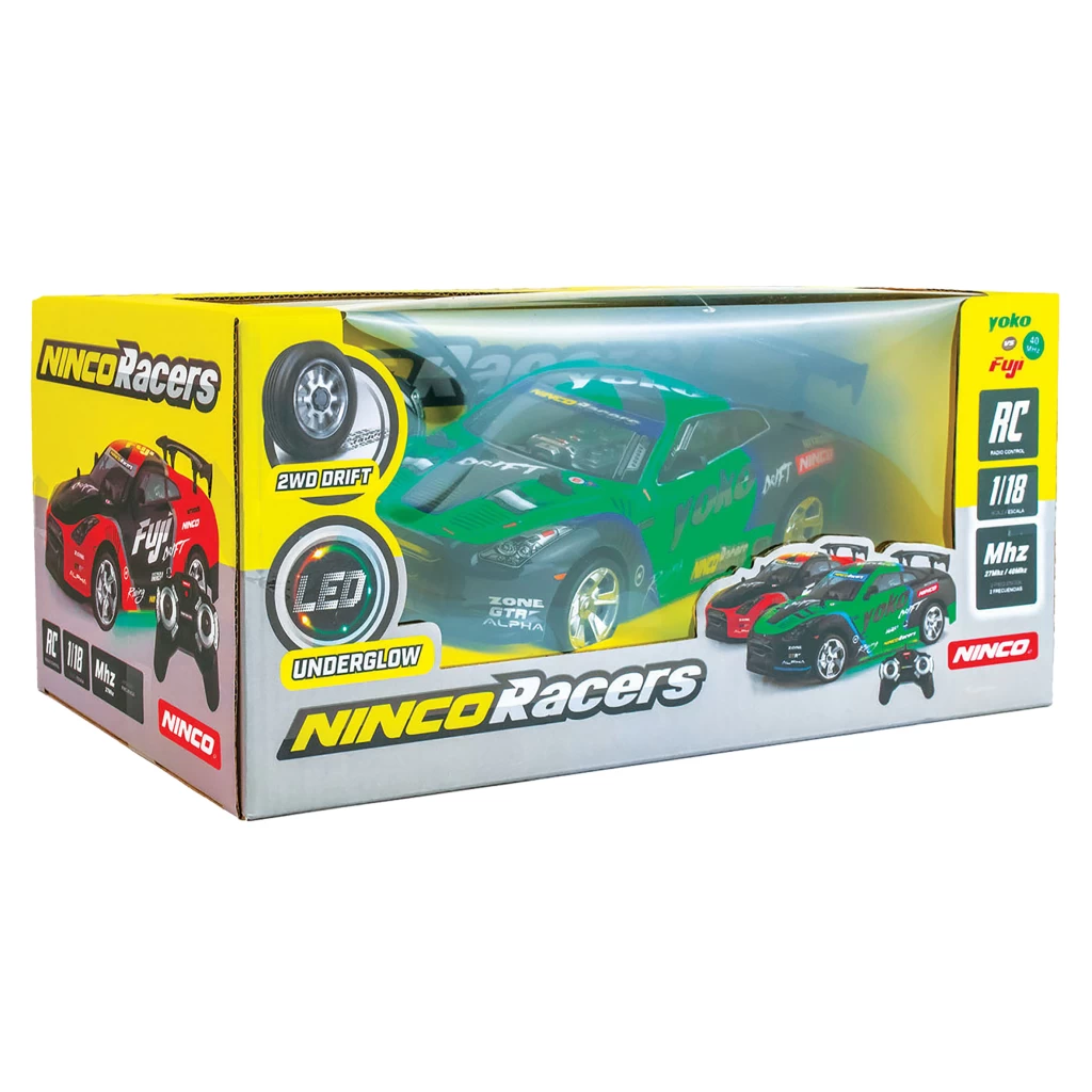 Ninco RC Yoko Driftauto + Licht 1:18 Groen/Zwart 3 Ninco RC Yoko Driftauto + Licht 1:18 Groen/Zwart - Afbeelding 3