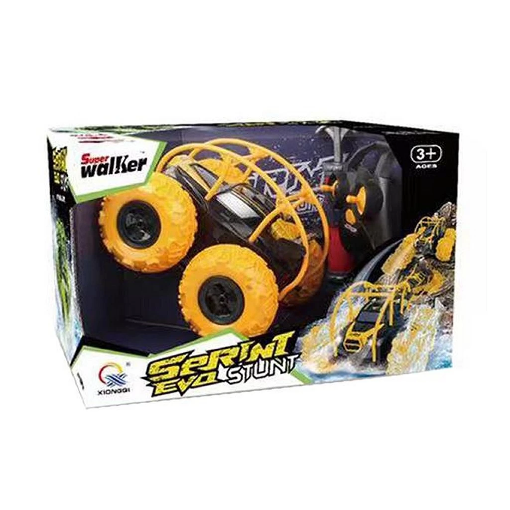 Basic Super Walker Serini Eva Stunt RC Auto + Pomp + Licht Geel/Zwart 1 Basic Super Walker Serini Eva Stunt RC Auto + Pomp + Licht Geel/Zwart