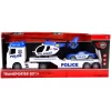 Rapid Wheels Autotransporter Politie + Auto En Helikopter + Licht En Geluid