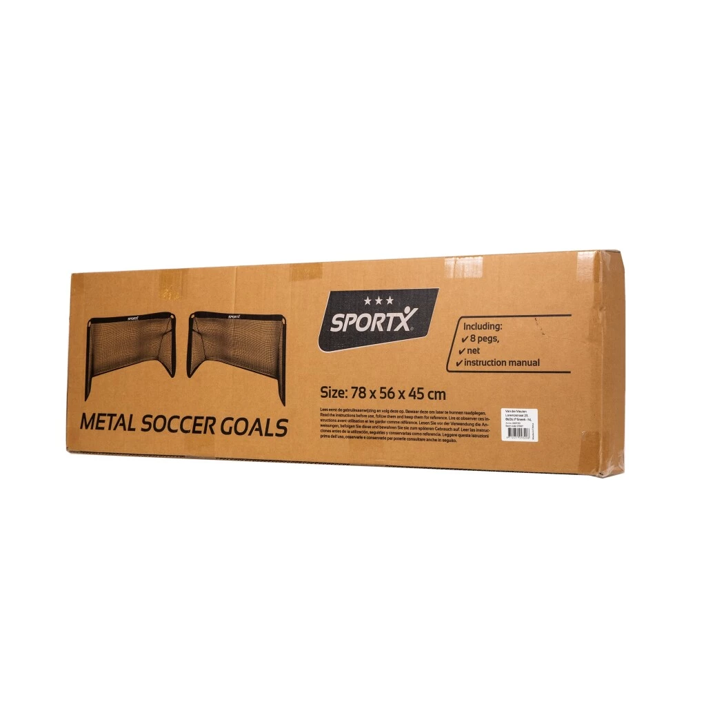 SportX Metalen Voetbaldoelen 78x56x45 Cm 2 Stuks Zwart 3 SportX Metalen Voetbaldoelen 78x56x45 Cm 2 Stuks Zwart - Afbeelding 3