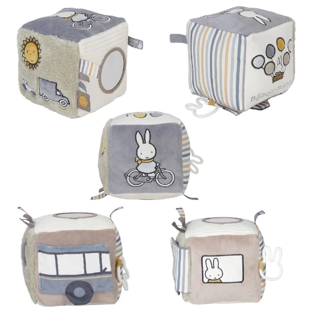 Nijntje Fluffy Activiteitenkubus + Geluid Blauw 1 Nijntje Fluffy Activiteitenkubus + Geluid Blauw